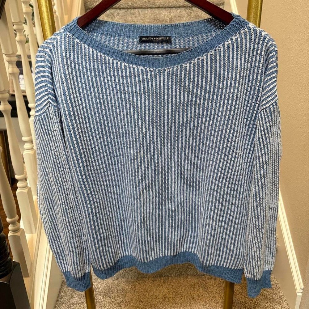Brandy Melville Cara rare sweater Y2K ribbed cotton breathable cottage fisherman